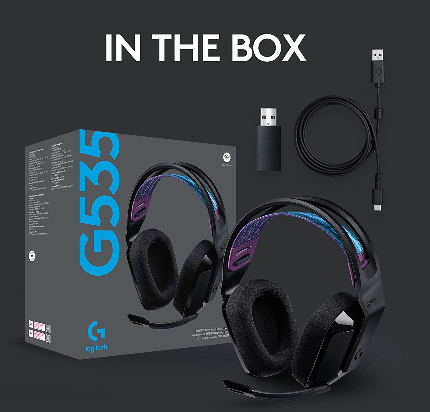 Audifonos Gamer Logitech G535 Inalámbrico Lightspeed Negro – imagen 7