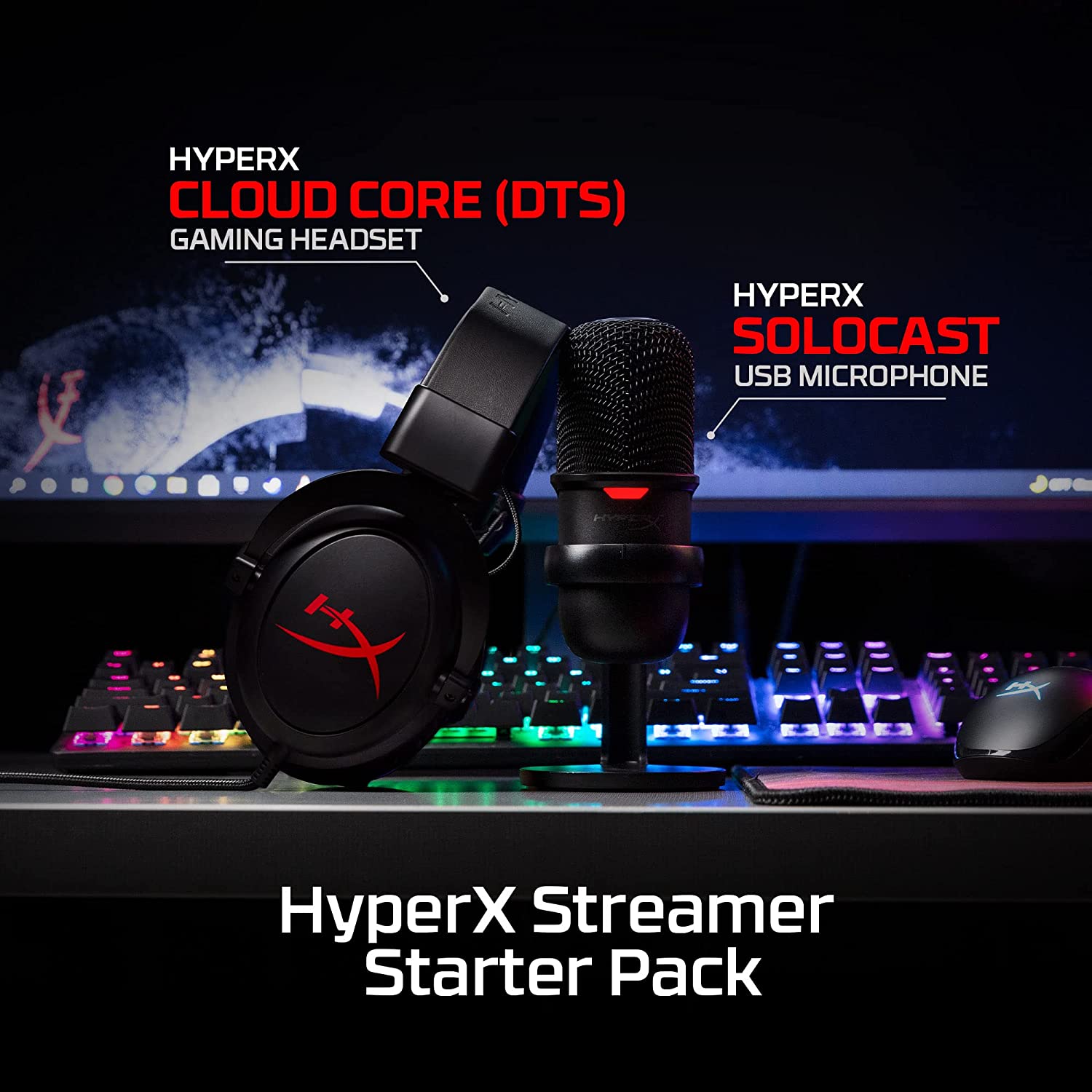 Kit Streaming Gamer Hyperx Cloud Core 7.1 + SoloCast Negro – imagen 4