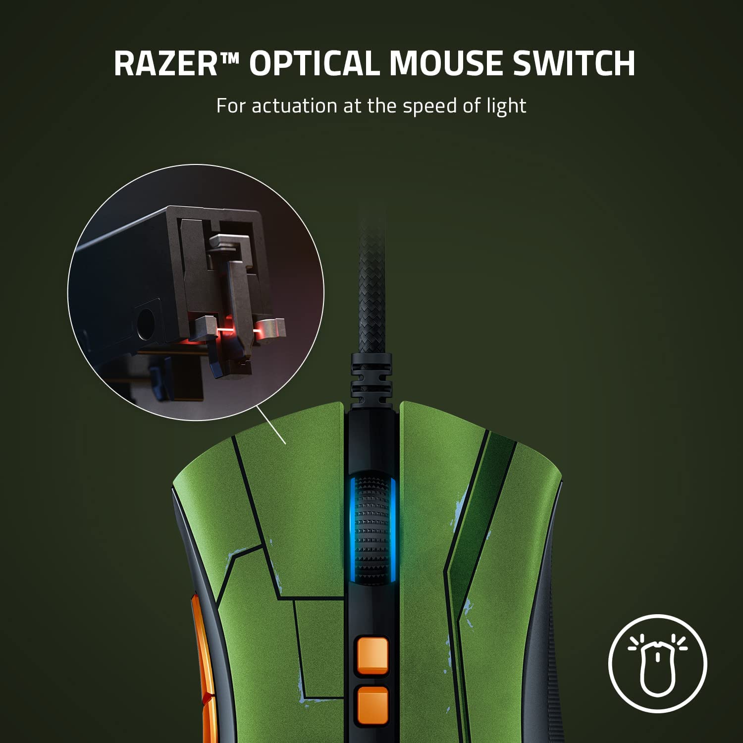 Mouse Gamer Razer DeathAdder V2 20000dpi Halo Infinite Verde – imagen 3