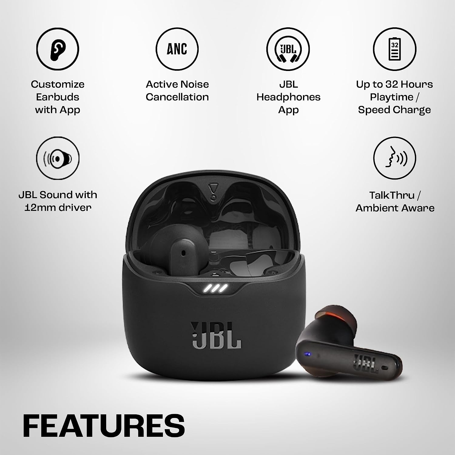 Audífonos Bluetooth Jbl Tune Flex Tws Negro – imagen 3