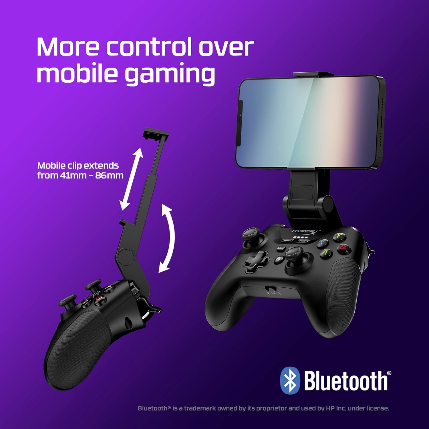 Control Mando Inalambrico Bluetooh HyperX Clutch Pc Android Negro – imagen 4