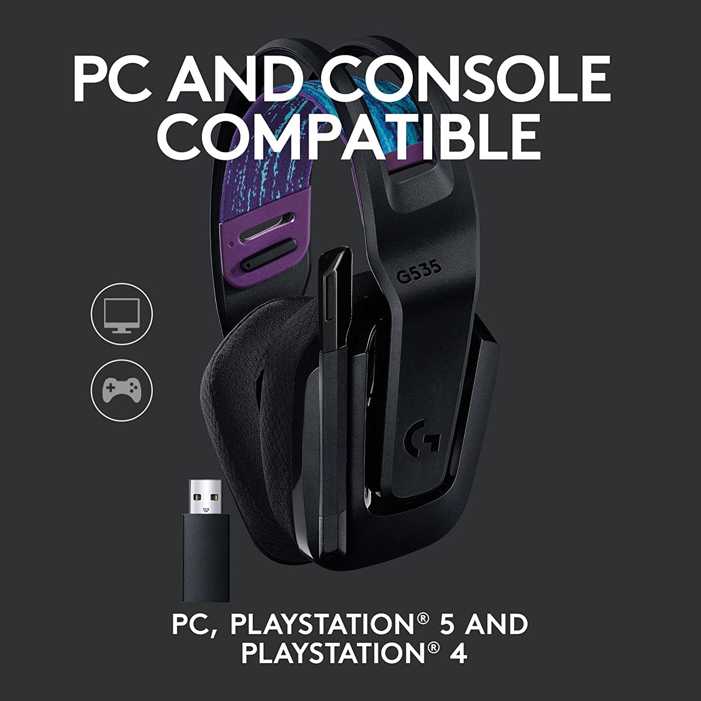 Audifonos Gamer Logitech G535 Inalámbrico Lightspeed Negro – imagen 4