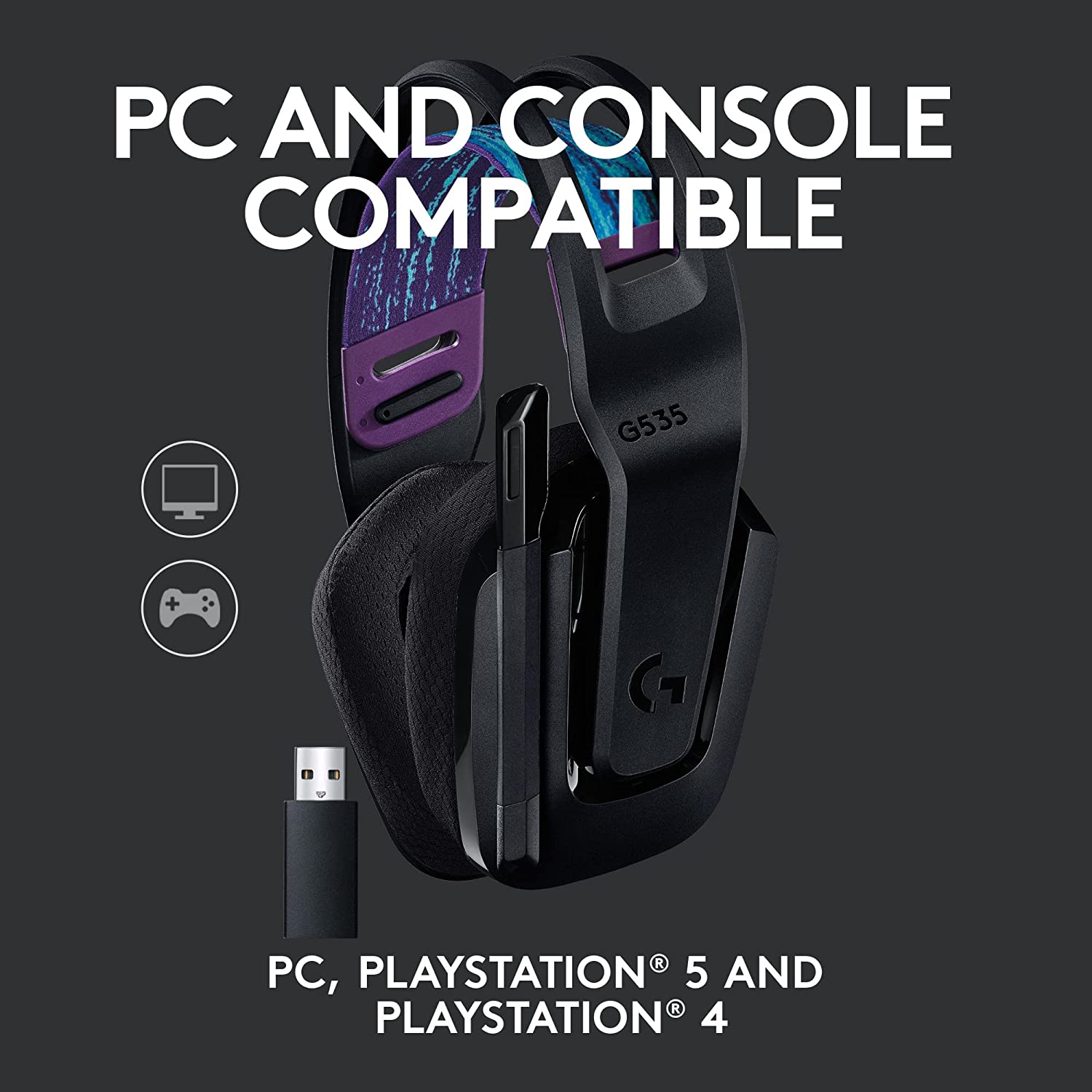 Audifonos Gamer Logitech G535 Inalámbrico Lightspeed Negro – imagen 4
