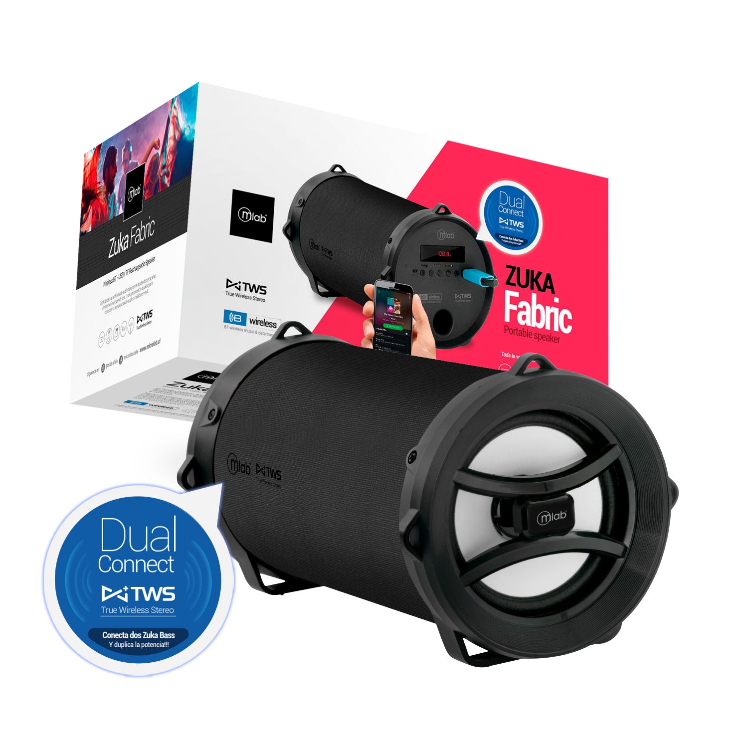 Parlante Bluetooth Microlab Zuka Fabric Mod 7279 Negro – imagen 4
