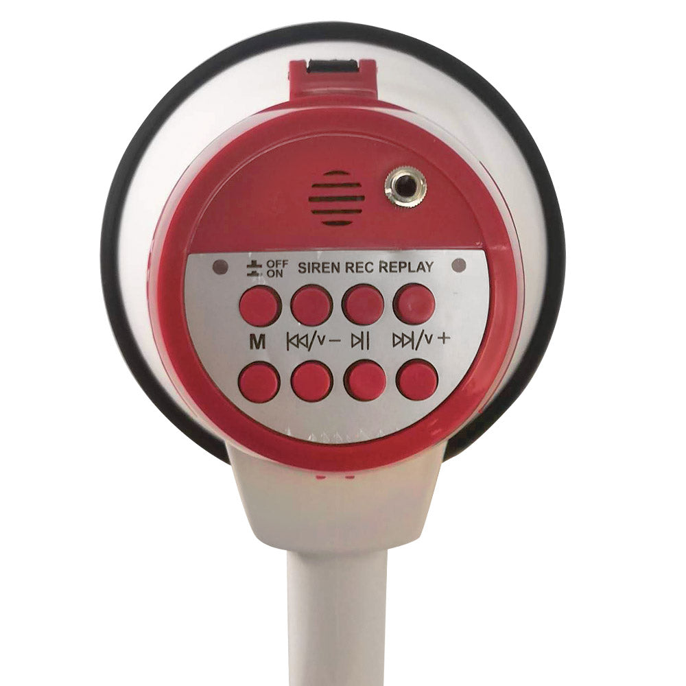 Megáfono Recargable 25w Sirena Graba Voz Recargable Blanco – imagen 4