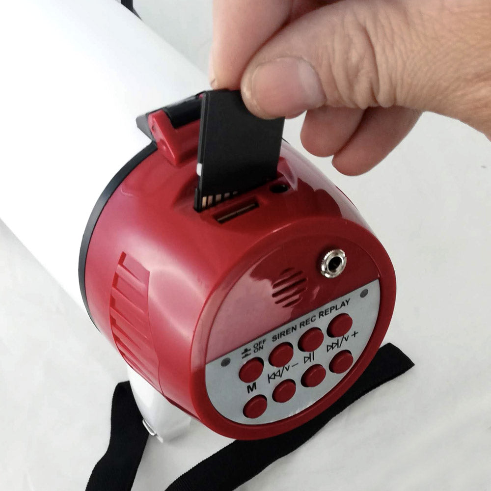 Megáfono Recargable 25w Sirena Graba Voz Recargable Blanco – imagen 3