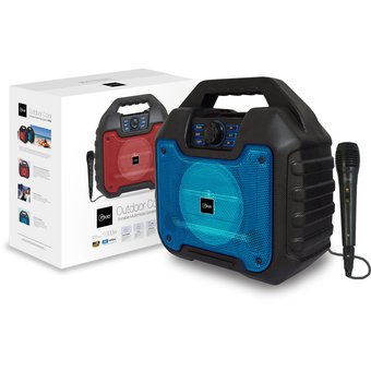 Parlante Karaoke Bluetooth Outdoor Ipx4 + Microfono Microlab Azul – imagen 2