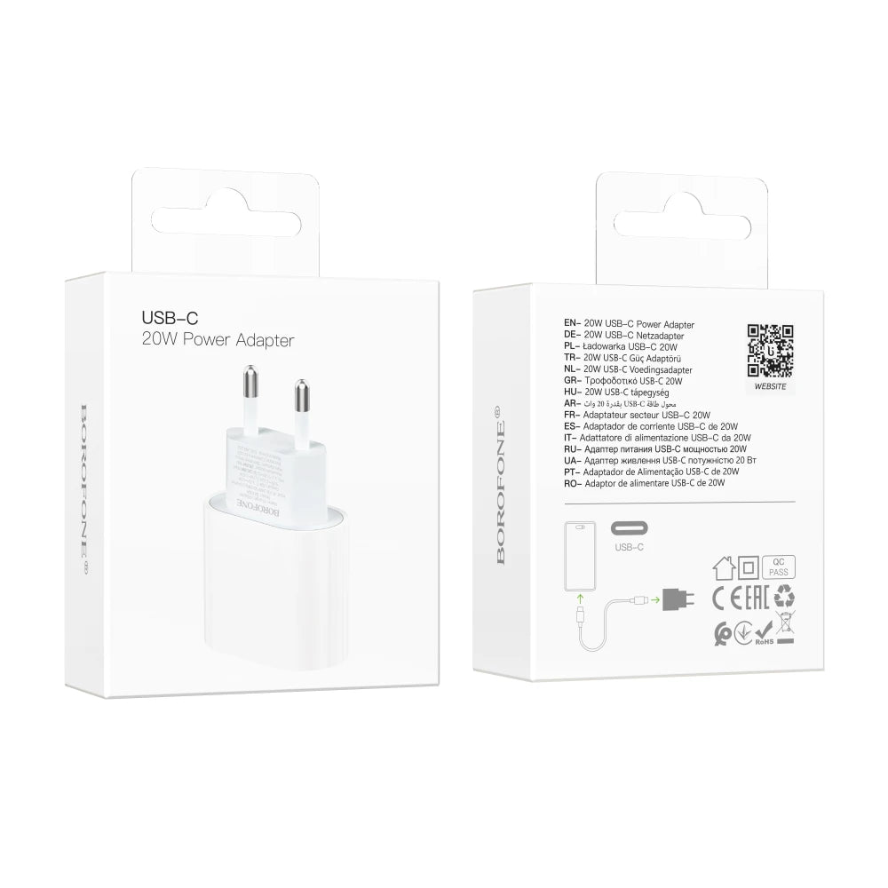 Cargador Carga Rapida Borofone Ba100a 20w Blanco – imagen 3
