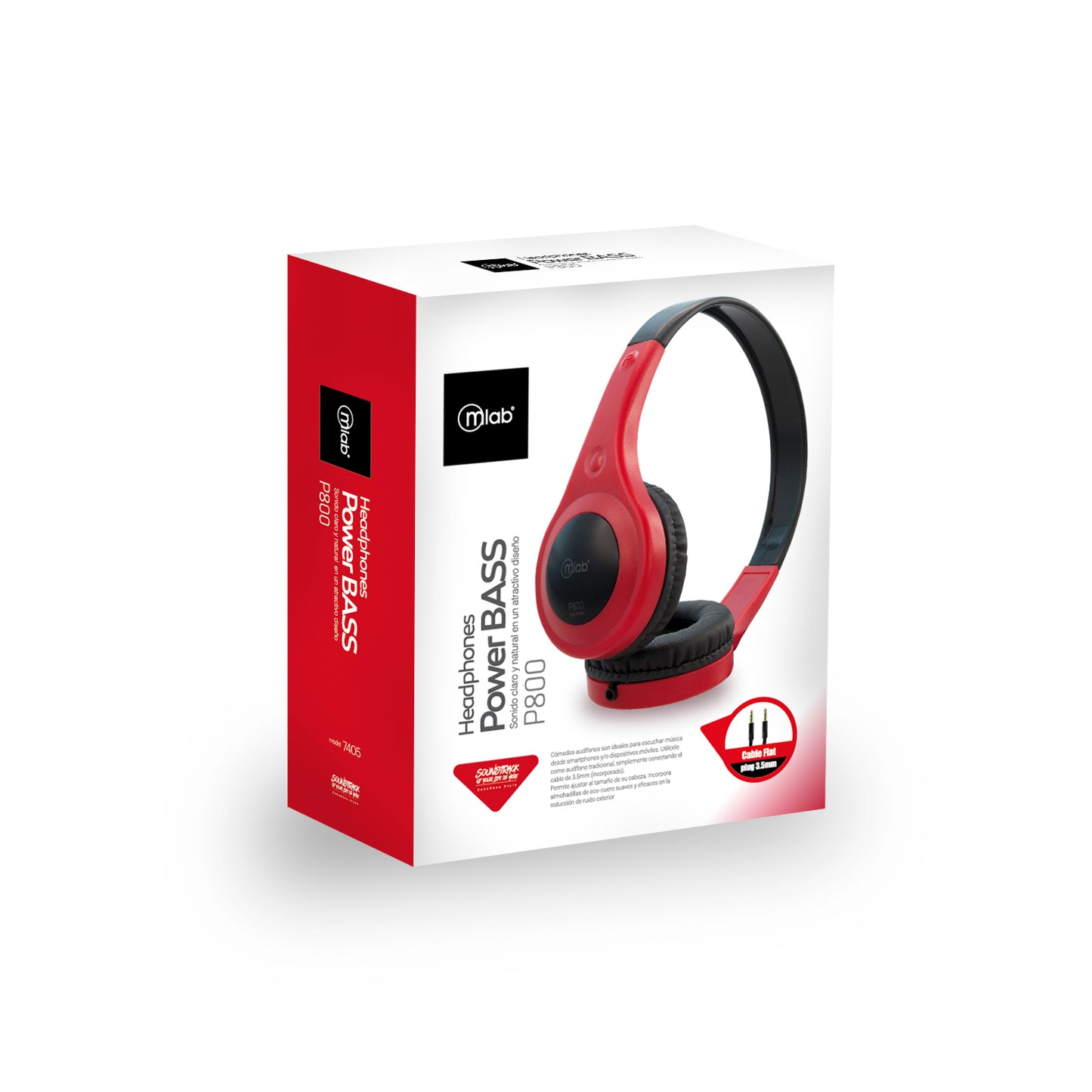 Audifonos Bluetooth Microlab Power Bass P800 Rojo – imagen 2