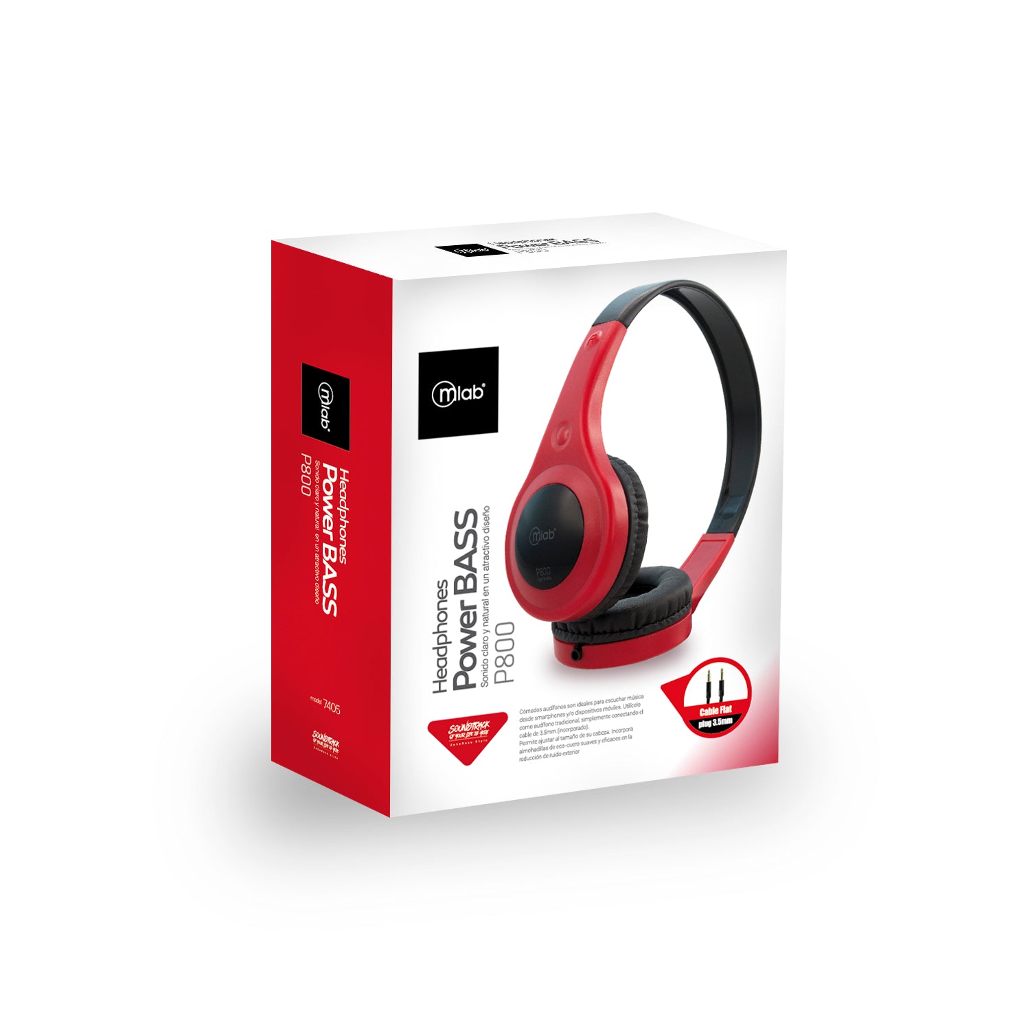 Audifonos Bluetooth Microlab Power Bass P800 Rojo – imagen 2