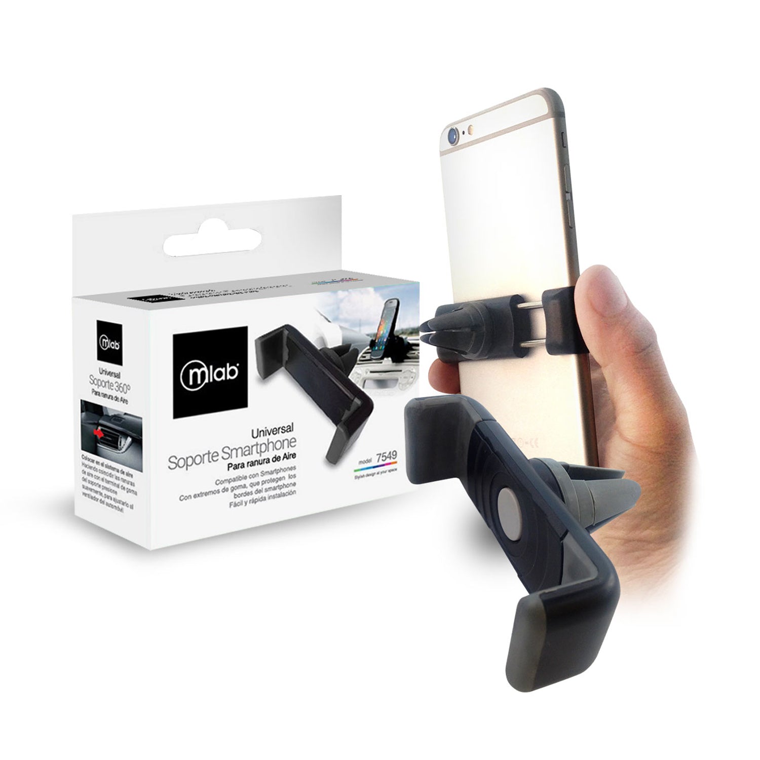 Soporte De Auto Para Ranura De Aire Microlab Negro – imagen 3
