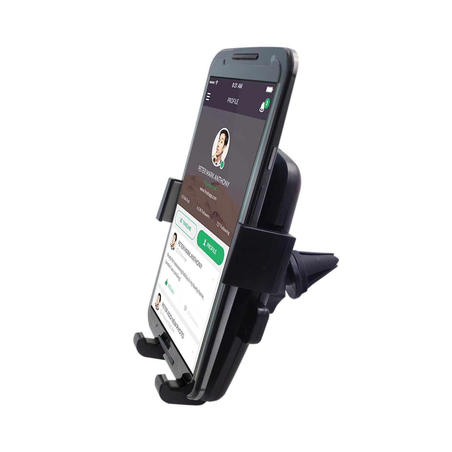 Soporte De Auto Smartphone Automatico Microlab 7551 Negro – imagen 3