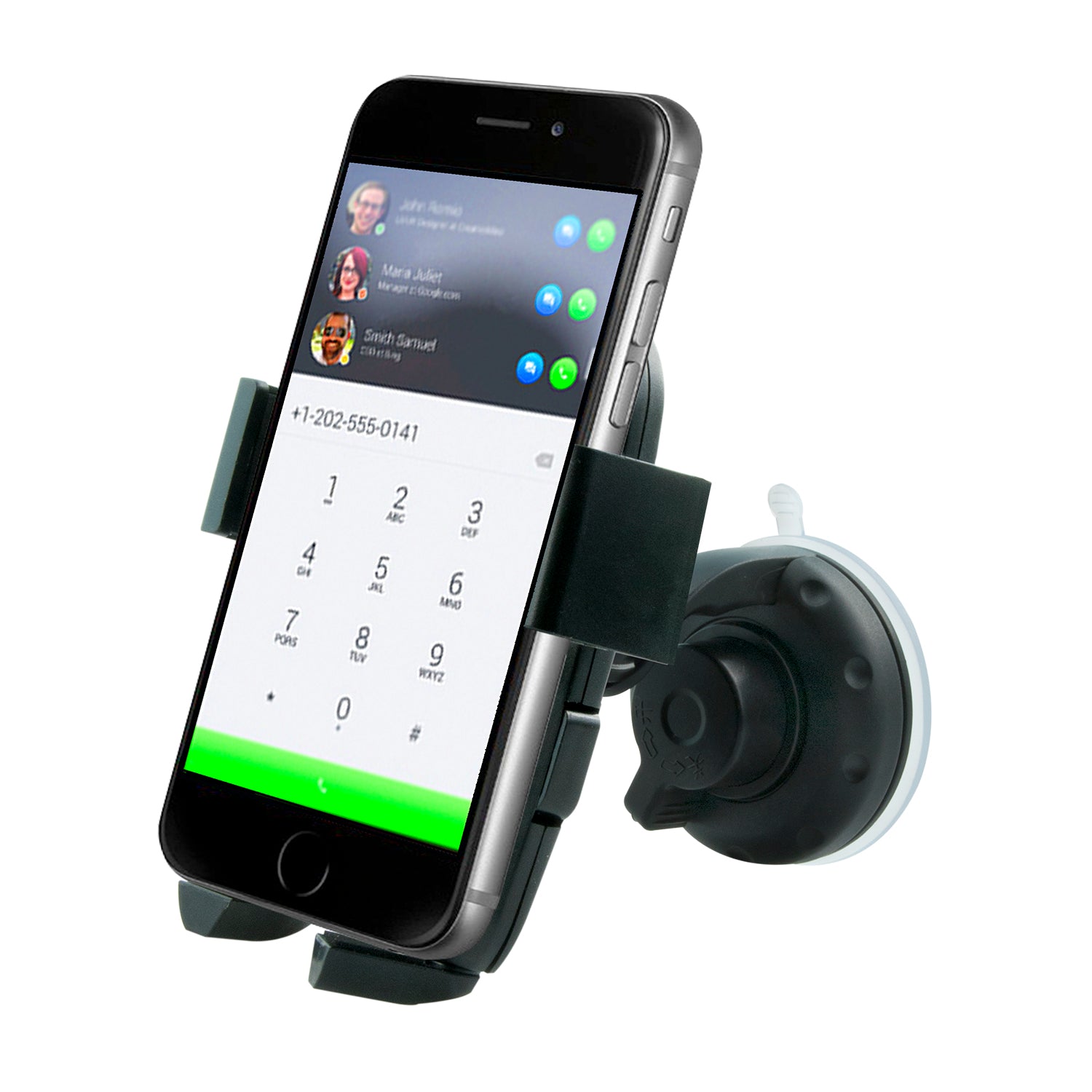 Soporte De Auto Smartphone Succion Microlab 7552 Negro – imagen 3