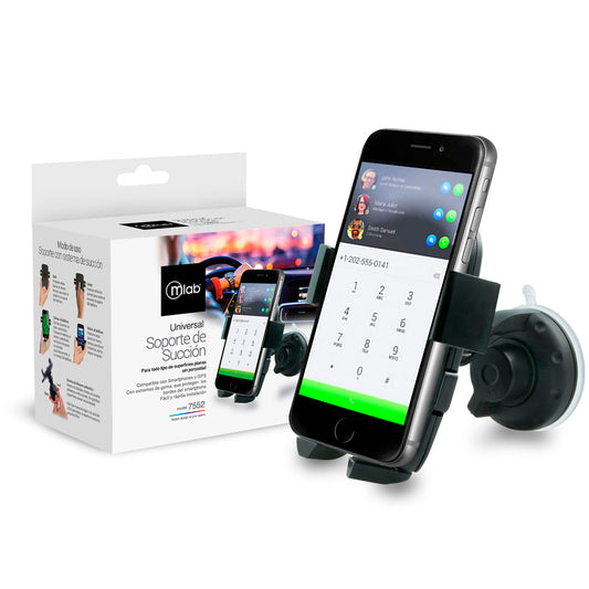 Soporte De Auto Smartphone Succion Microlab 7552 Negro