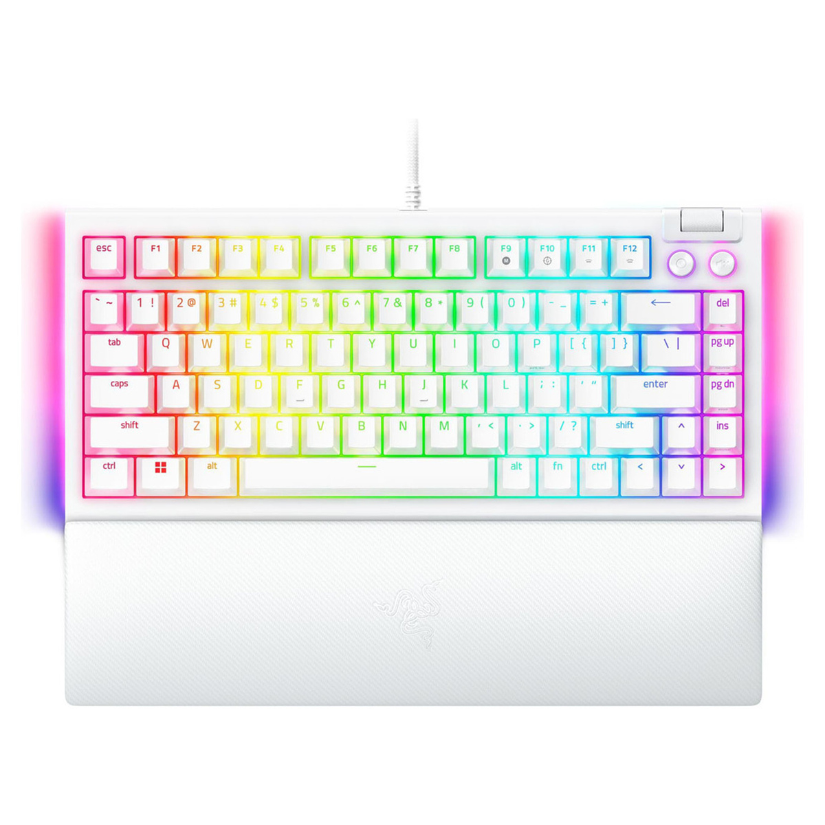 Teclado Gamer Razer Blackwidow V4 75% Switch Naranja Ingles Blanco