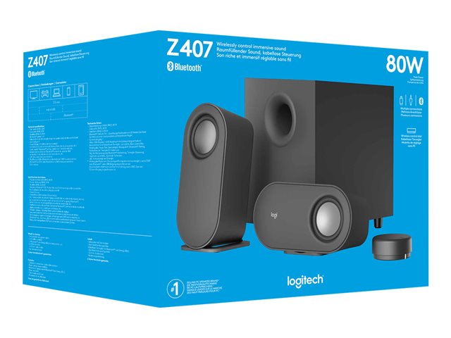 Parlantes Logitech Z407 Bluetooth Subwoofer Negro – imagen 3