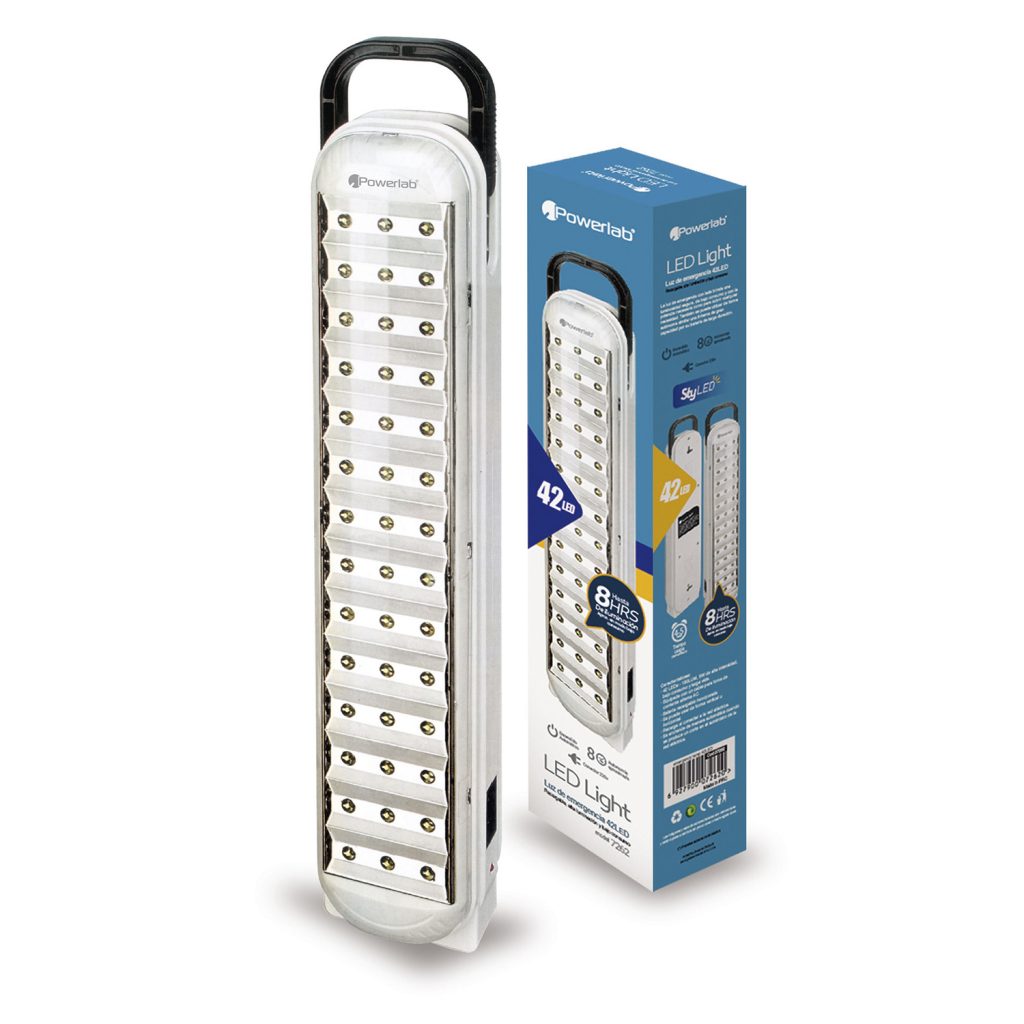 Lampara Emergencia Recargable 42 Led Powerlab Blanco – imagen 2