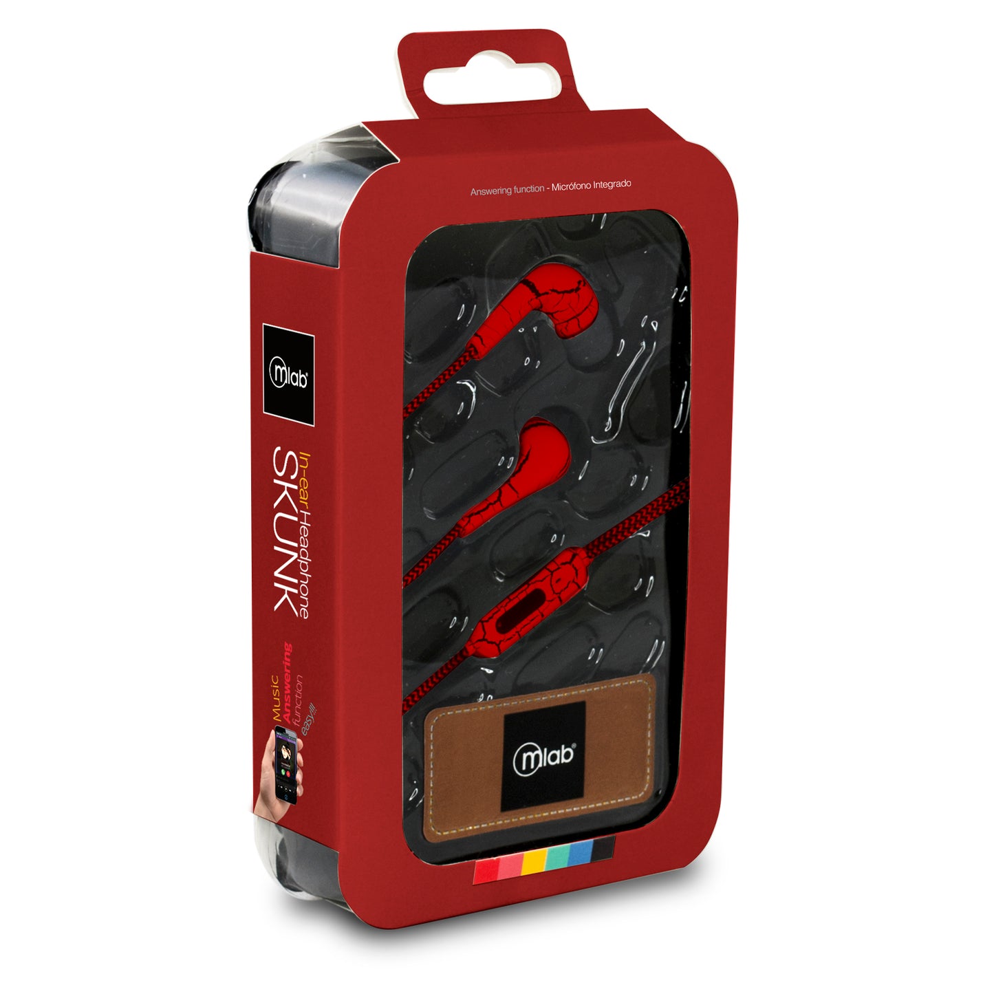 Audifonos In Ear Earphones Microlab Skunk Rojo – imagen 2
