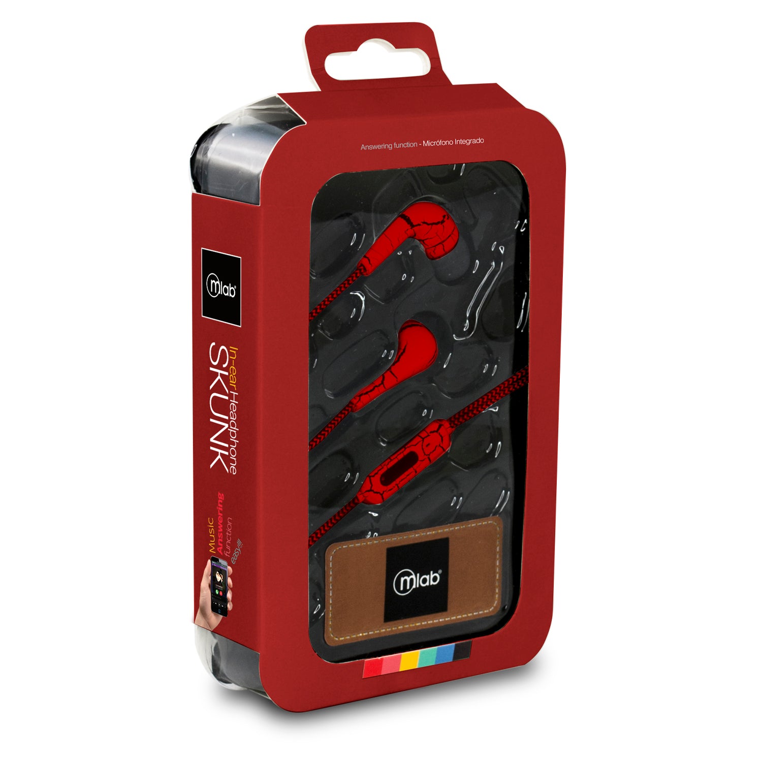 Audifonos In Ear Earphones Microlab Skunk Rojo – imagen 2