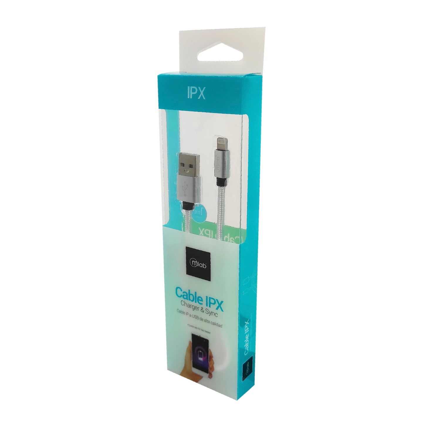 Cable Usb Lightning Microlab Gris – imagen 2