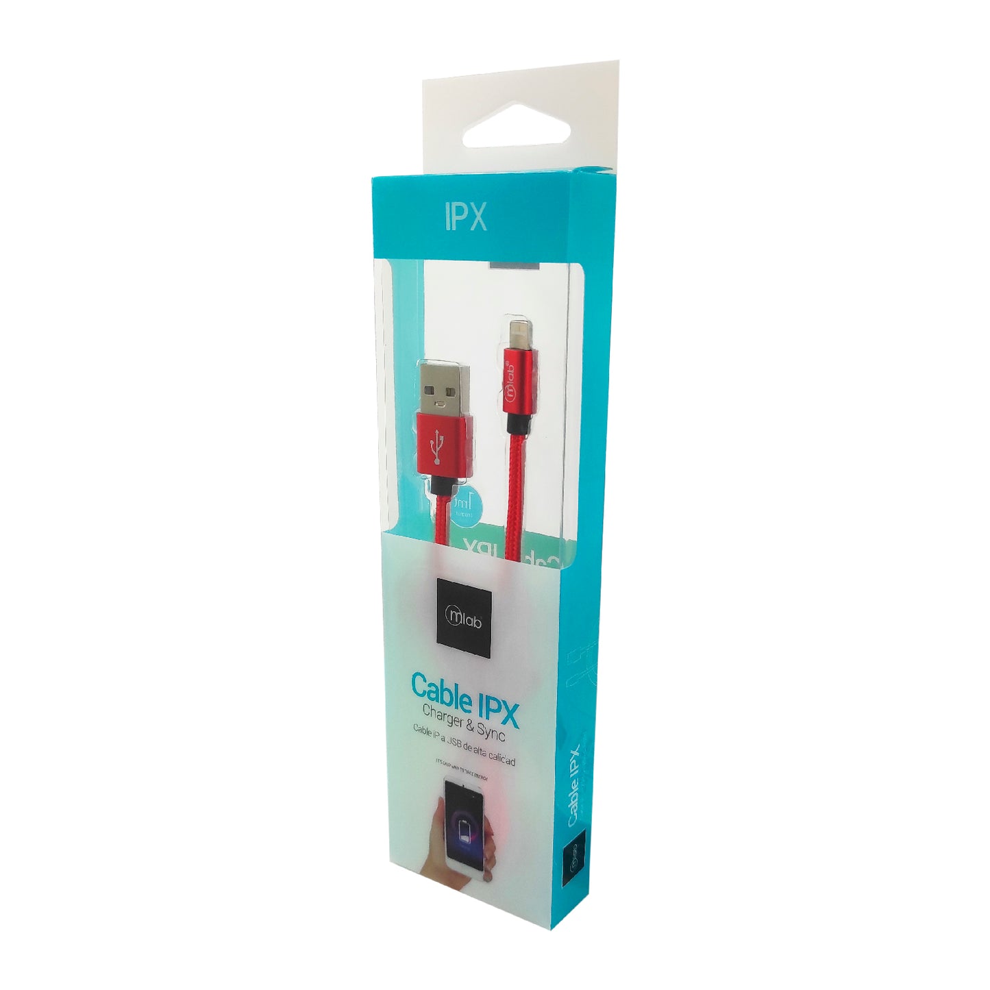 Cable Usb Lightning Microlab Rojo – imagen 2