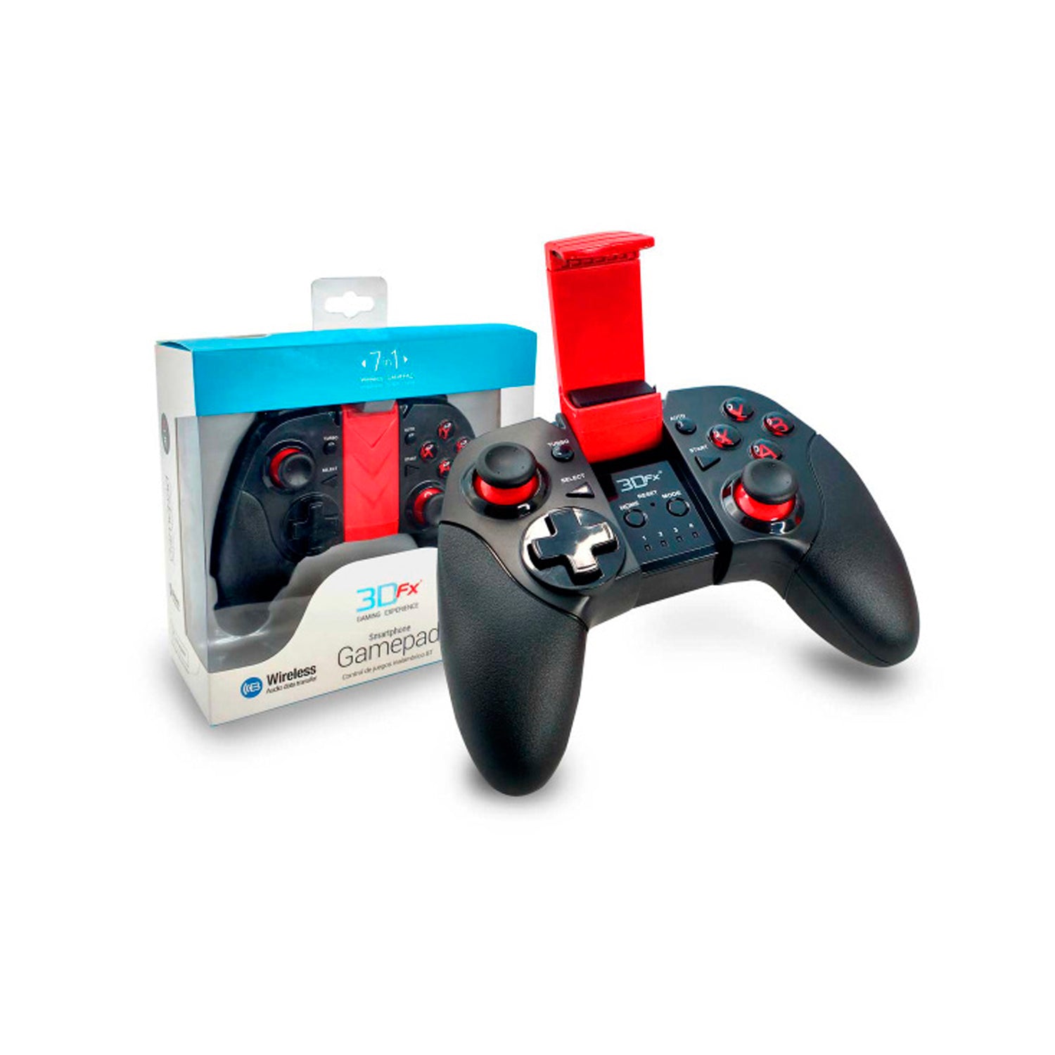 Control Joystick Bluetooth Smartphone 3dfx 7830 Negro Rojo – imagen 2