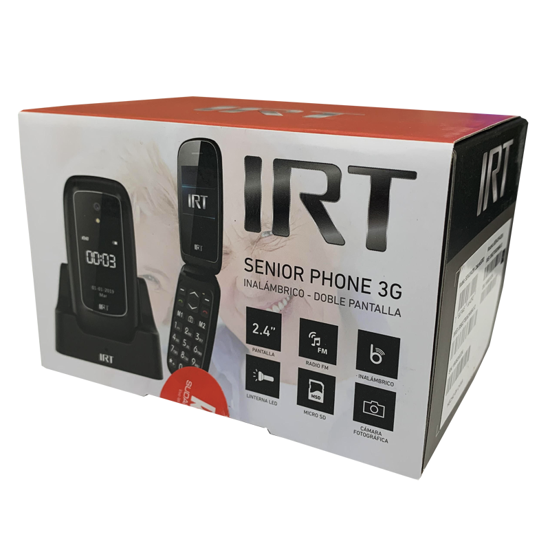 Celular Senior Adulto Mayor Irt 3G Clamshell Pantalla Negro – imagen 4