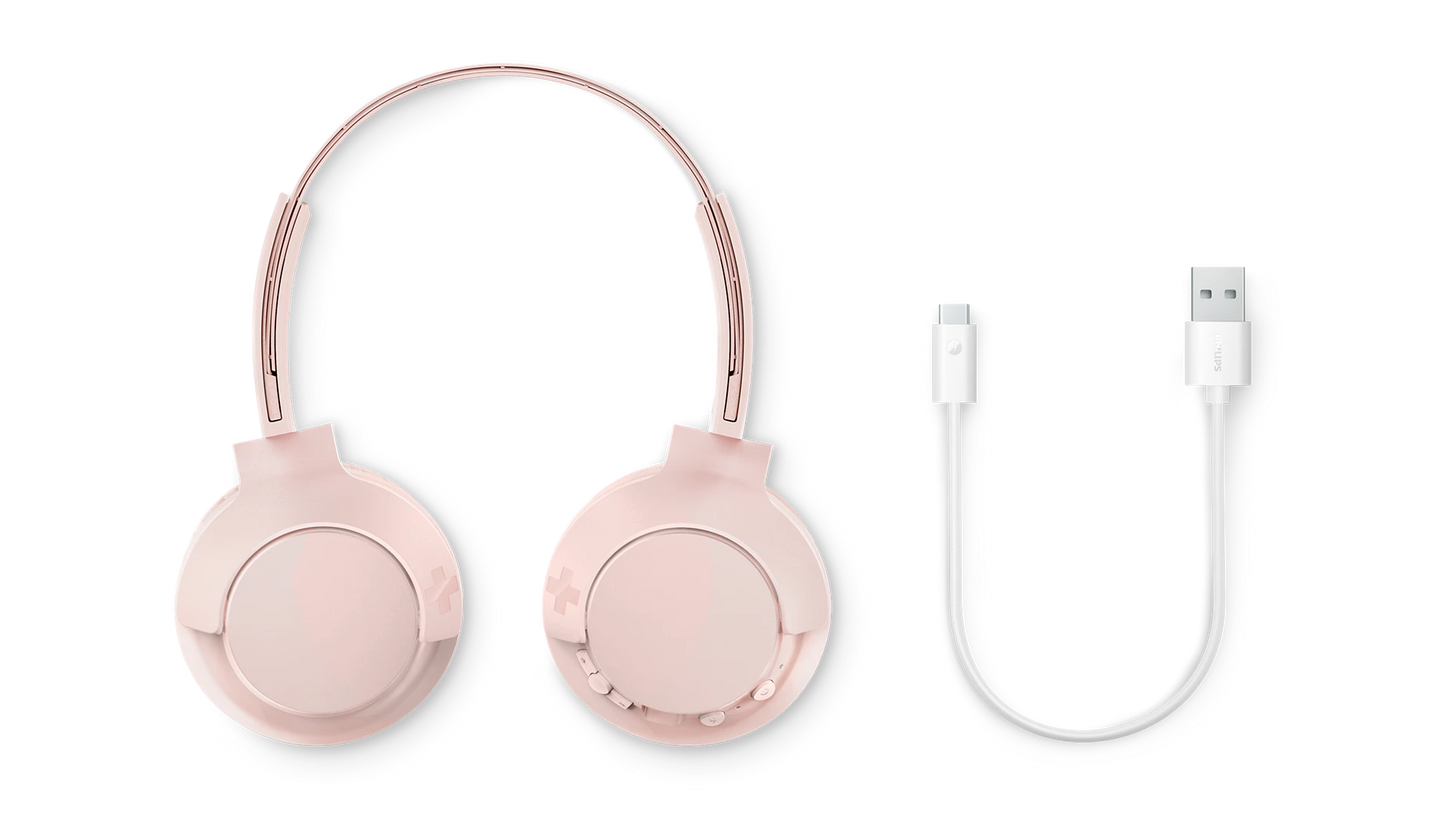 Audífonos On Ear Bluetooth Philips Shb3075 Bass+ 60 Horas Rosa – imagen 3