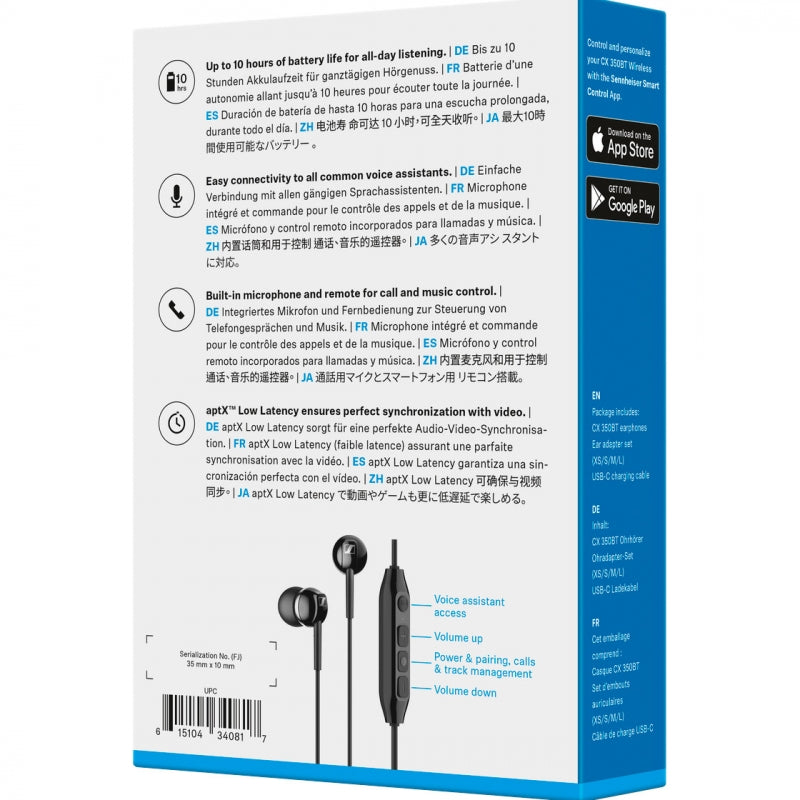 Audifonos Bluetooth Sennheiser CX 350Bt Negro – imagen 2
