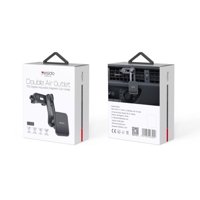 Soporte Holder Para Celular Tipo Rejilla 360 Yesido C106 Negro – imagen 2