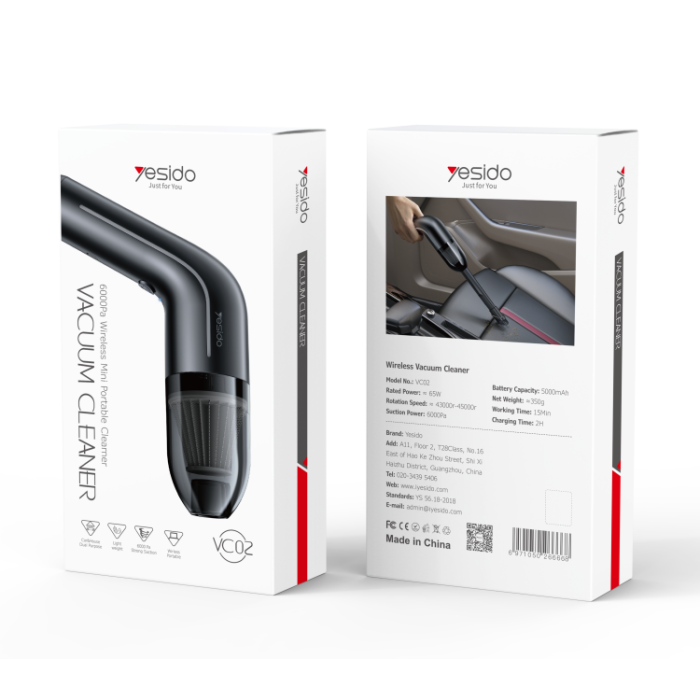 Aspiradora Portatil Para Auto Yesido Vc02 Negro – imagen 2