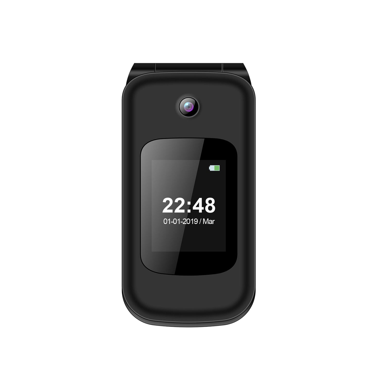 Telefono Celular Senior Adulto Mayor Microlab Shell Shape Negro – imagen 4