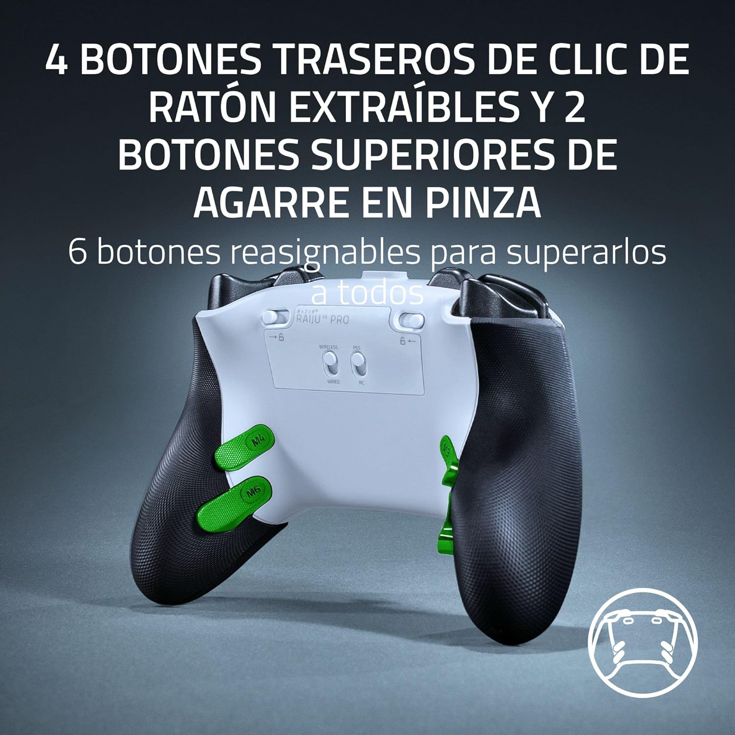 Control Joystick Inalambrico Razer Raiju V3 Pro Para Pc Ps5 Blanco – imagen 3
