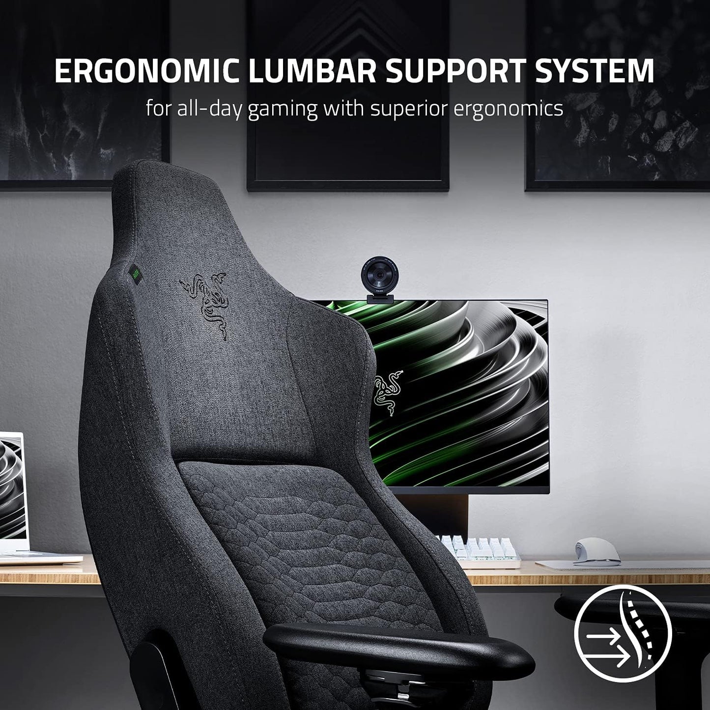 Silla Gamer Profesional Razer Iskur XL Dark Fabric Gray – imagen 4