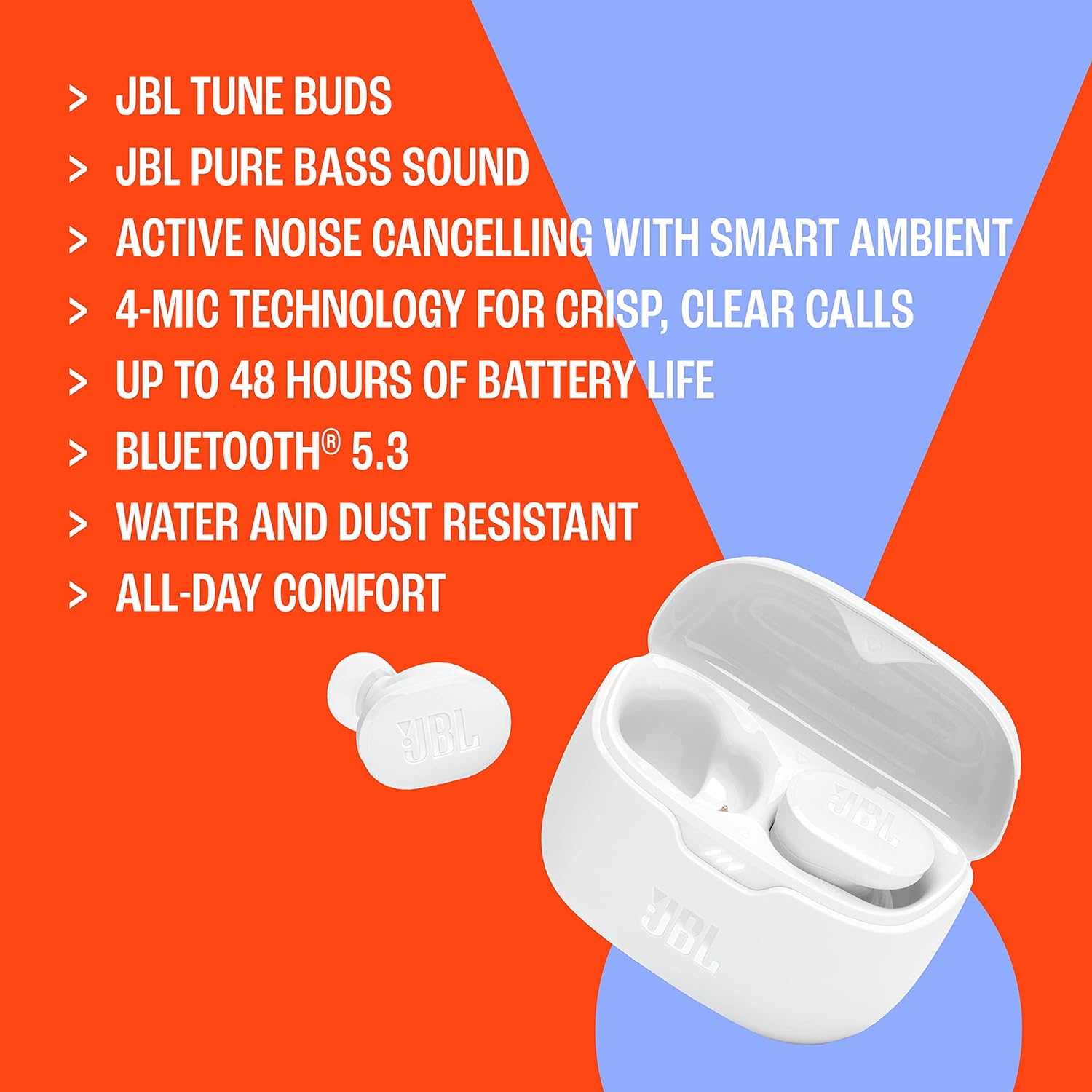 Audífonos Jbl Tune Buds Cancelacion De Ruido Blanco – imagen 3