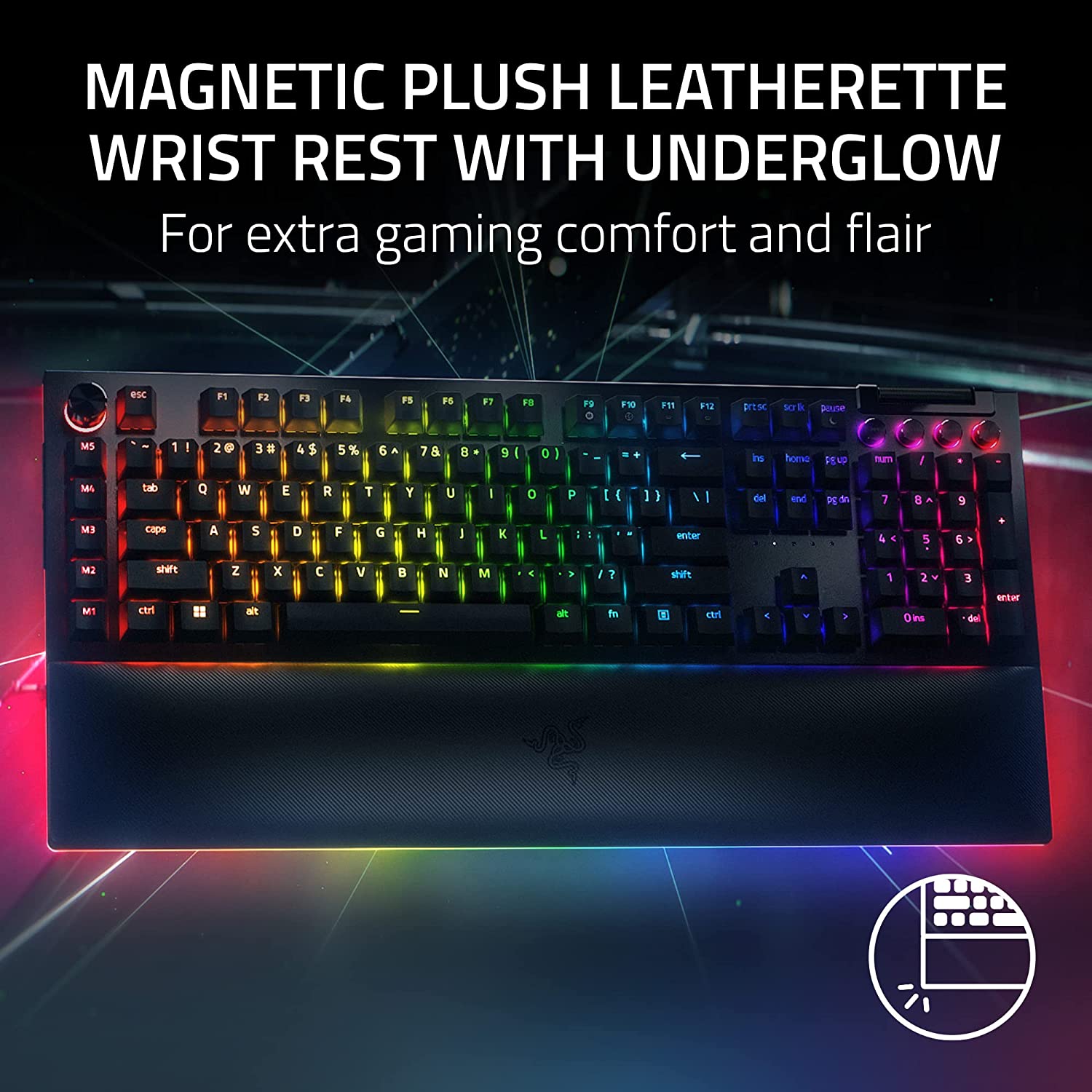 Teclado Gamer Razer Mecanico Blackwidow V4 Pro Switch Green Negro – imagen 3