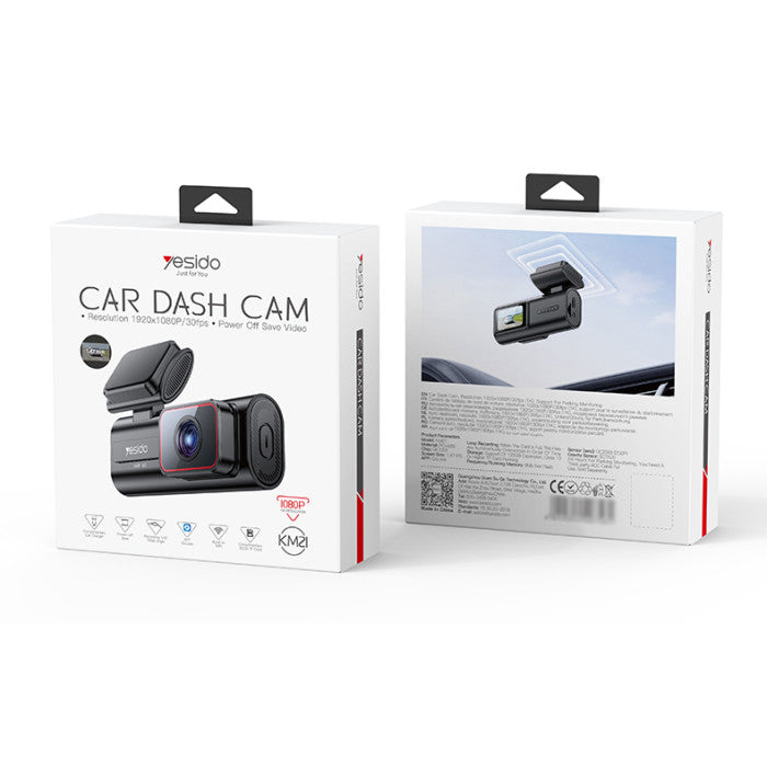 Camara De Auto Yesido Km21 Dual Wifi Dash Cam Full Hd 1080p Negro – imagen 3