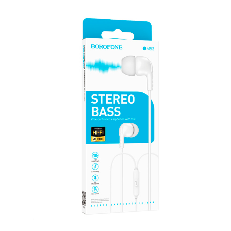 Audífonos In Ear Borofone Bm83 3.5mm Craft Blanco – imagen 3