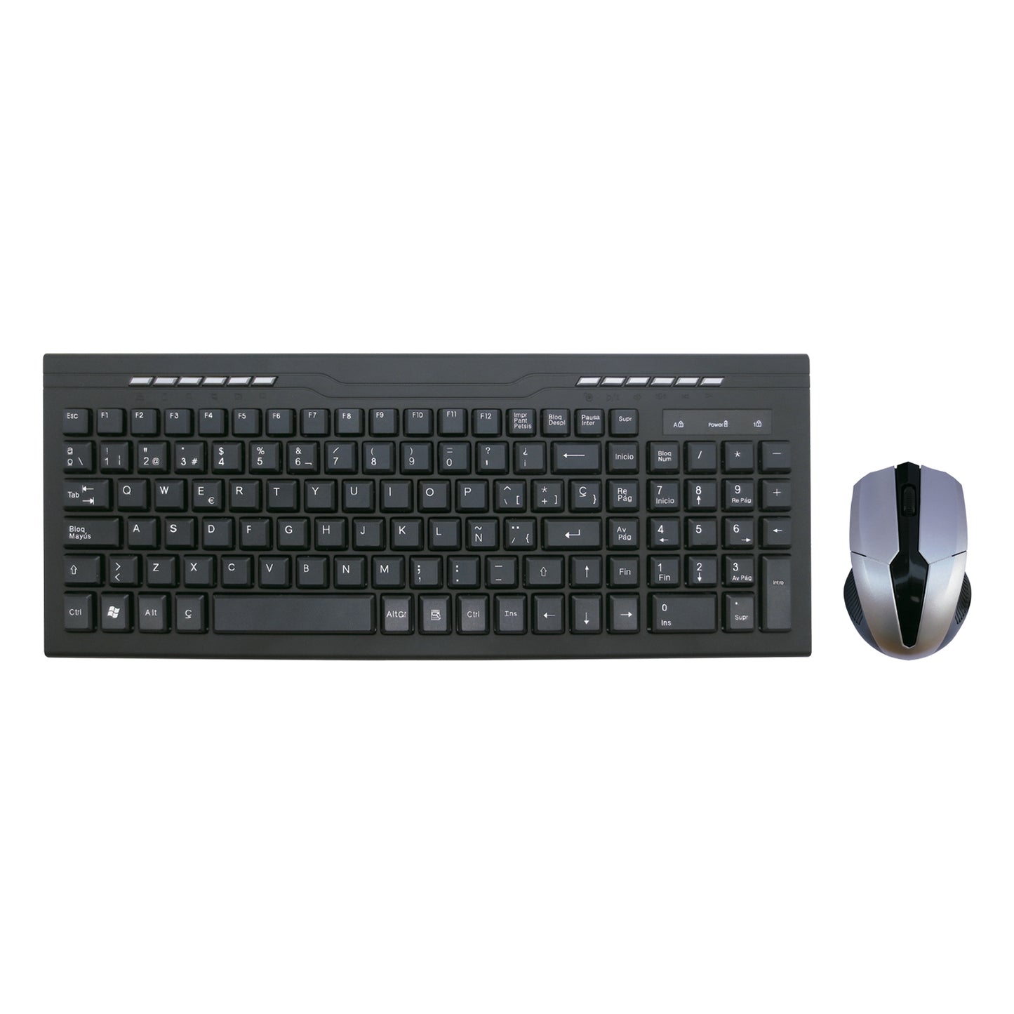 Kit Teclado Y Mouse Inalámbrico Microlab Slim 8500x Mod 8335 Negro