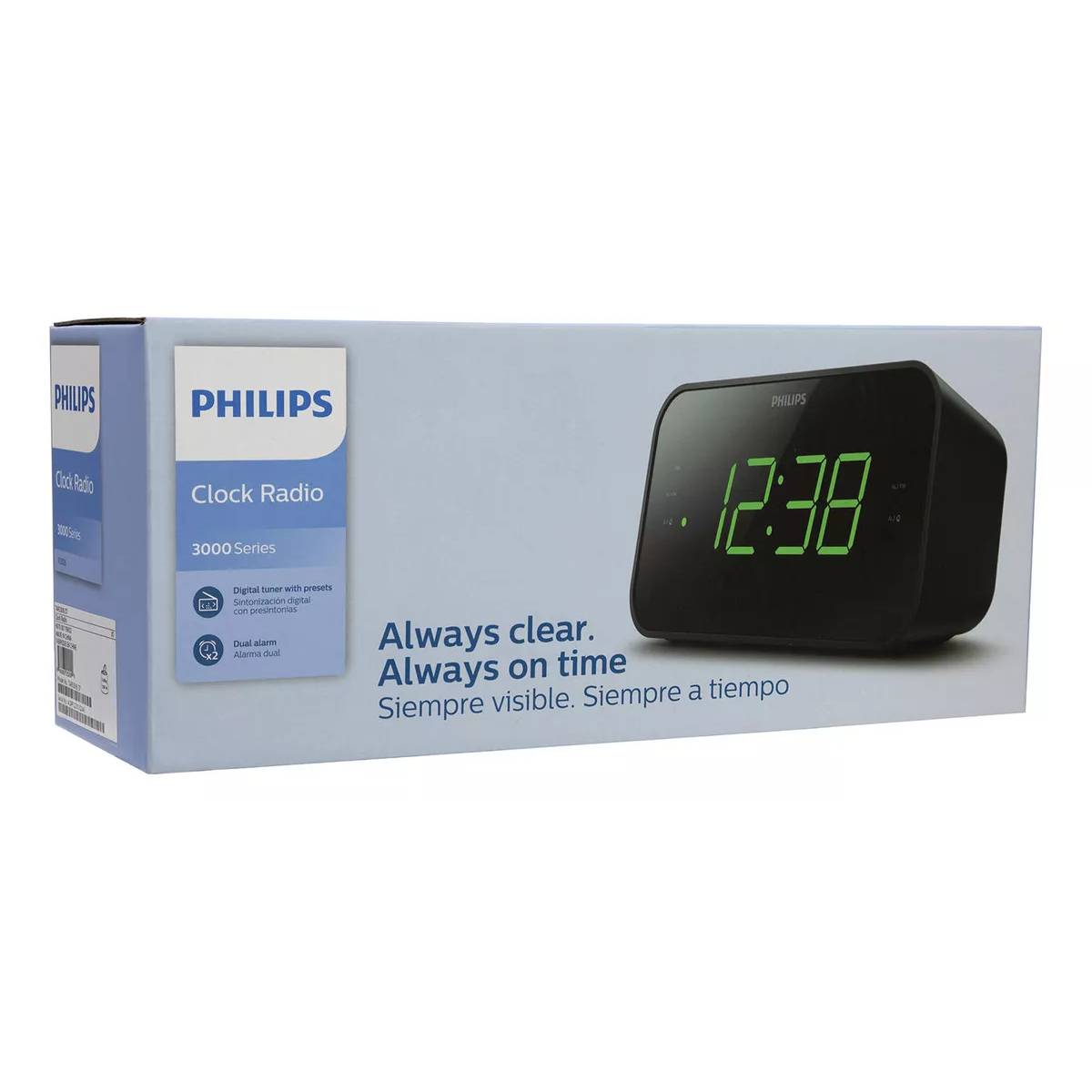 Radio Reloj Despertador Philips Fm TAR3306 Negro – imagen 2