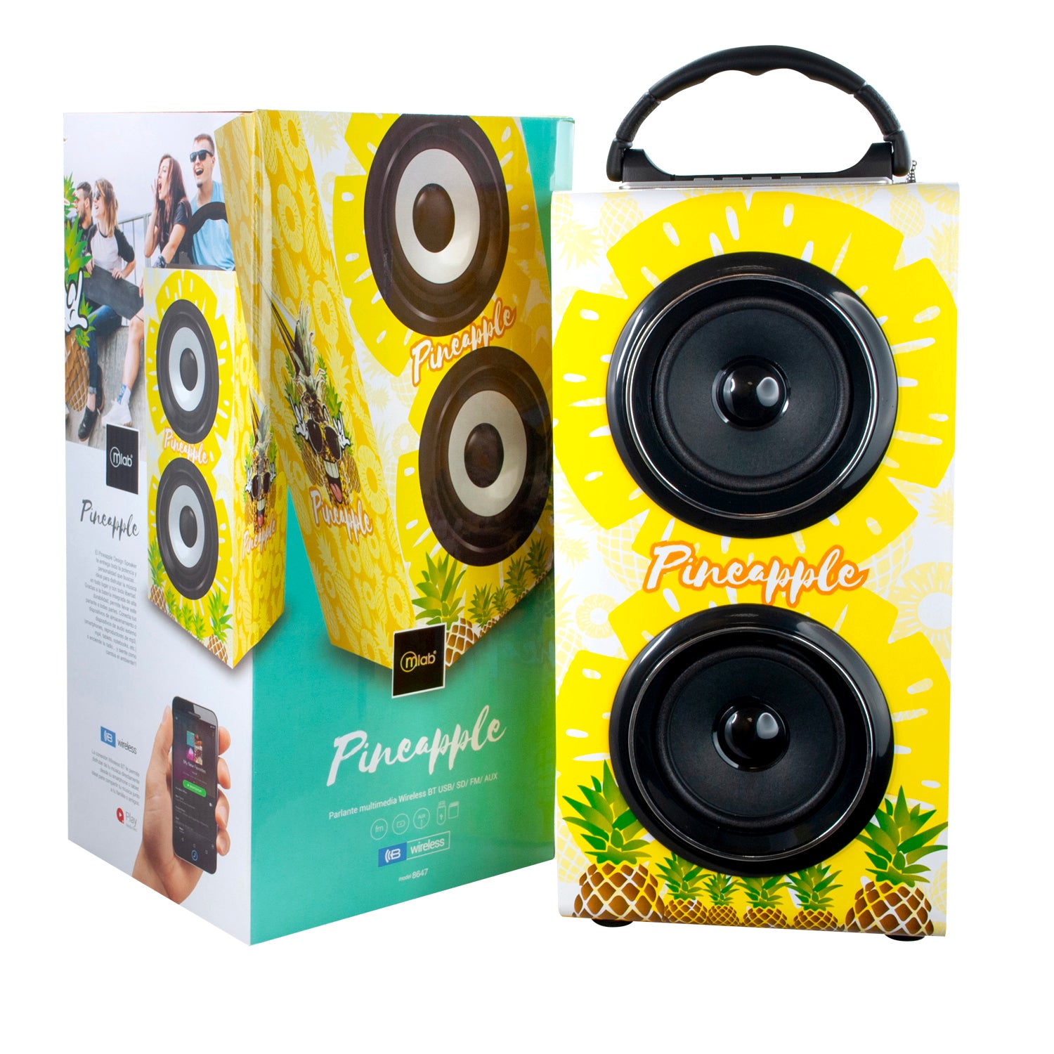 Parlante Bluetooth Microlab Skin Design 20w Piña – imagen 3