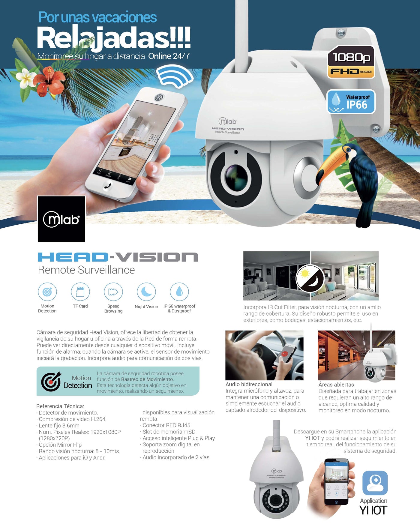 Camara de Seguridad Wifi Head Vision Microlab FHD (8700) – imagen 7