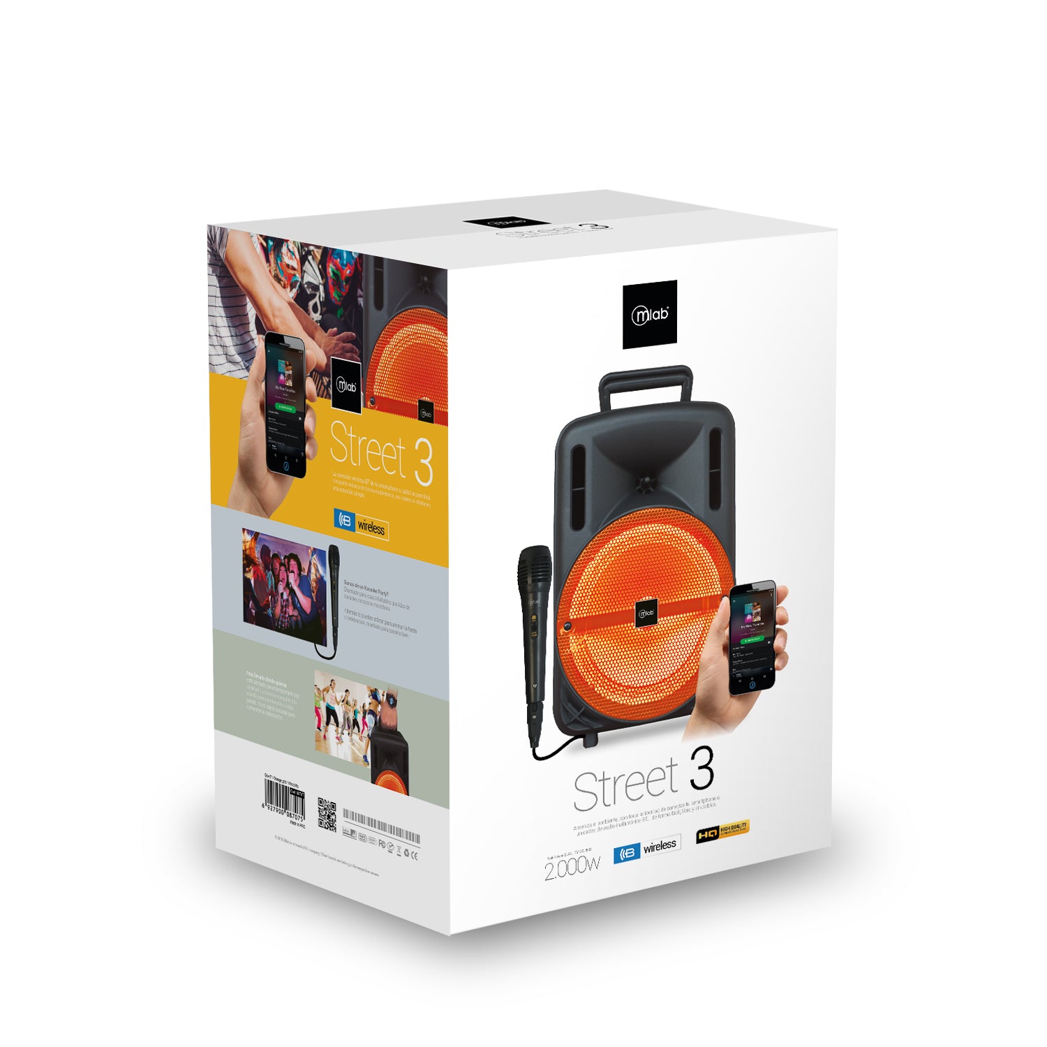 Parlante Bluetooth Karaoke Microlab Street 3 Naranjo – imagen 2