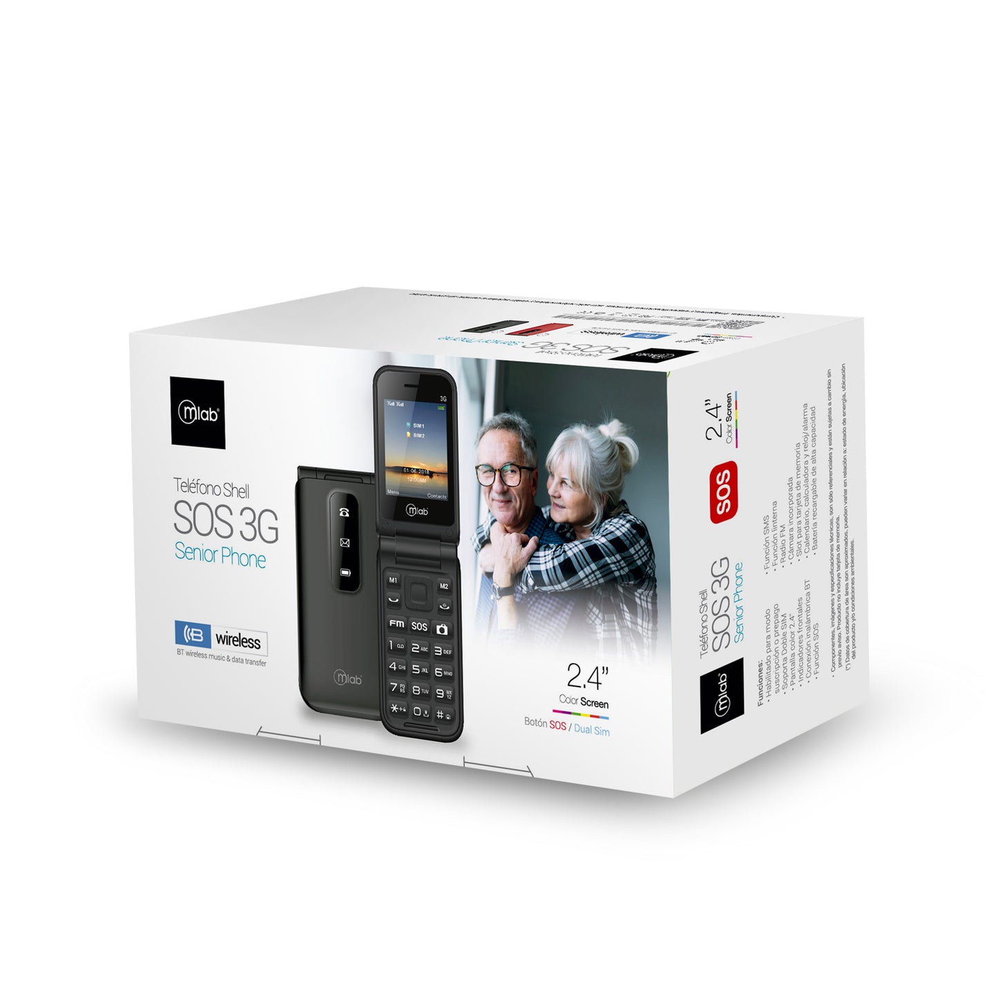 Celular Senior Adulto Mayor Microlab Shell 3G Negro – imagen 2