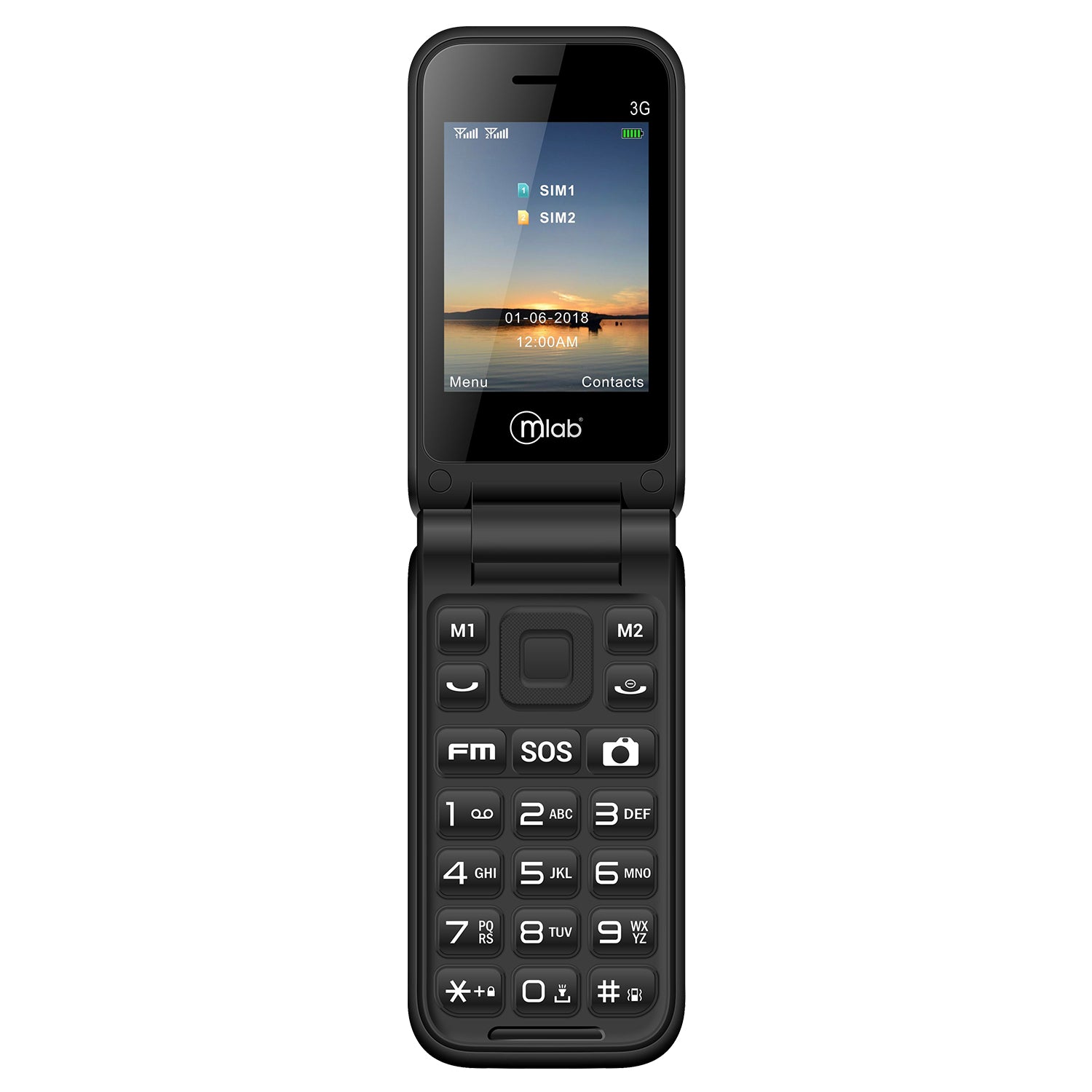 Celular Senior Adulto Mayor Microlab Shell 3G Negro