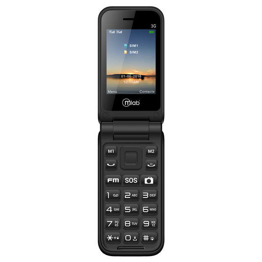 Celular Senior Adulto Mayor Microlab Shell 3G Negro