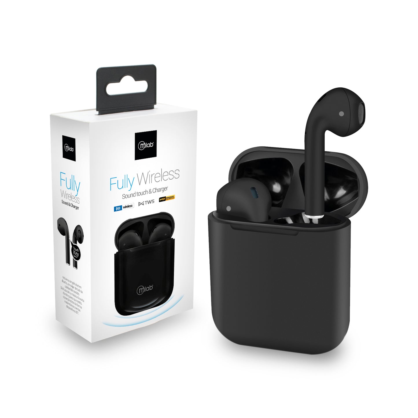 Audifonos Bluetooth Fully Touch y Carga Inalámbrica Microlab Negro – imagen 2