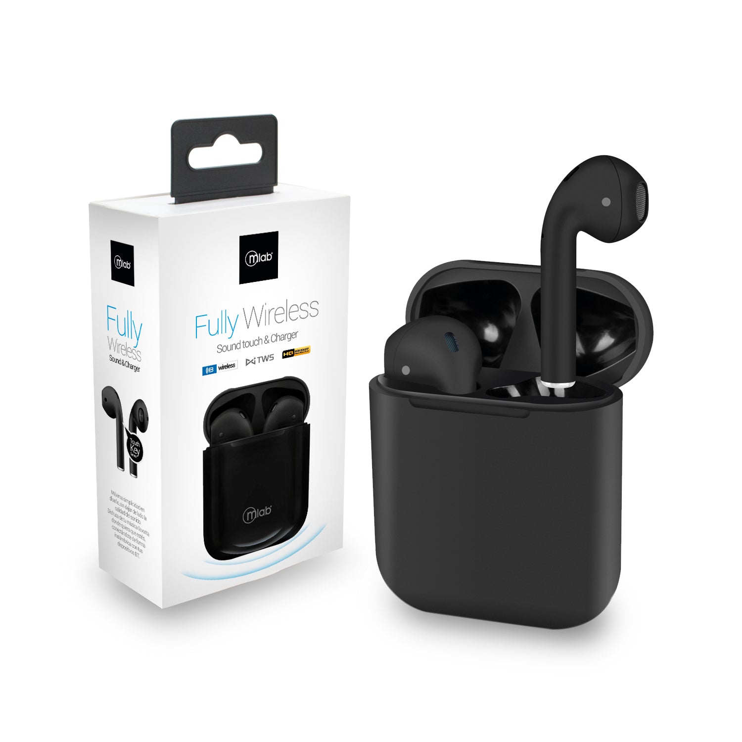 Audifonos Bluetooth Fully Touch y Carga Inalámbrica Microlab Negro – imagen 2