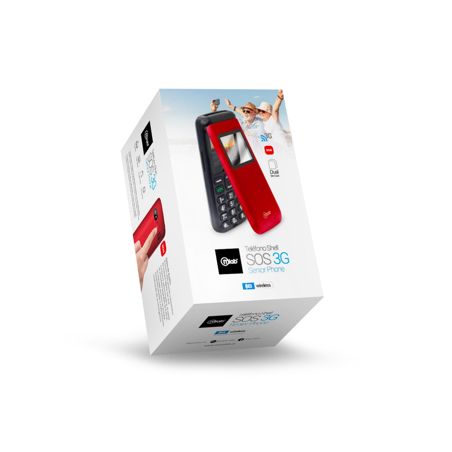 Celular Senior Adulto Mayor Almeja 3G Microlab Rojo – imagen 2