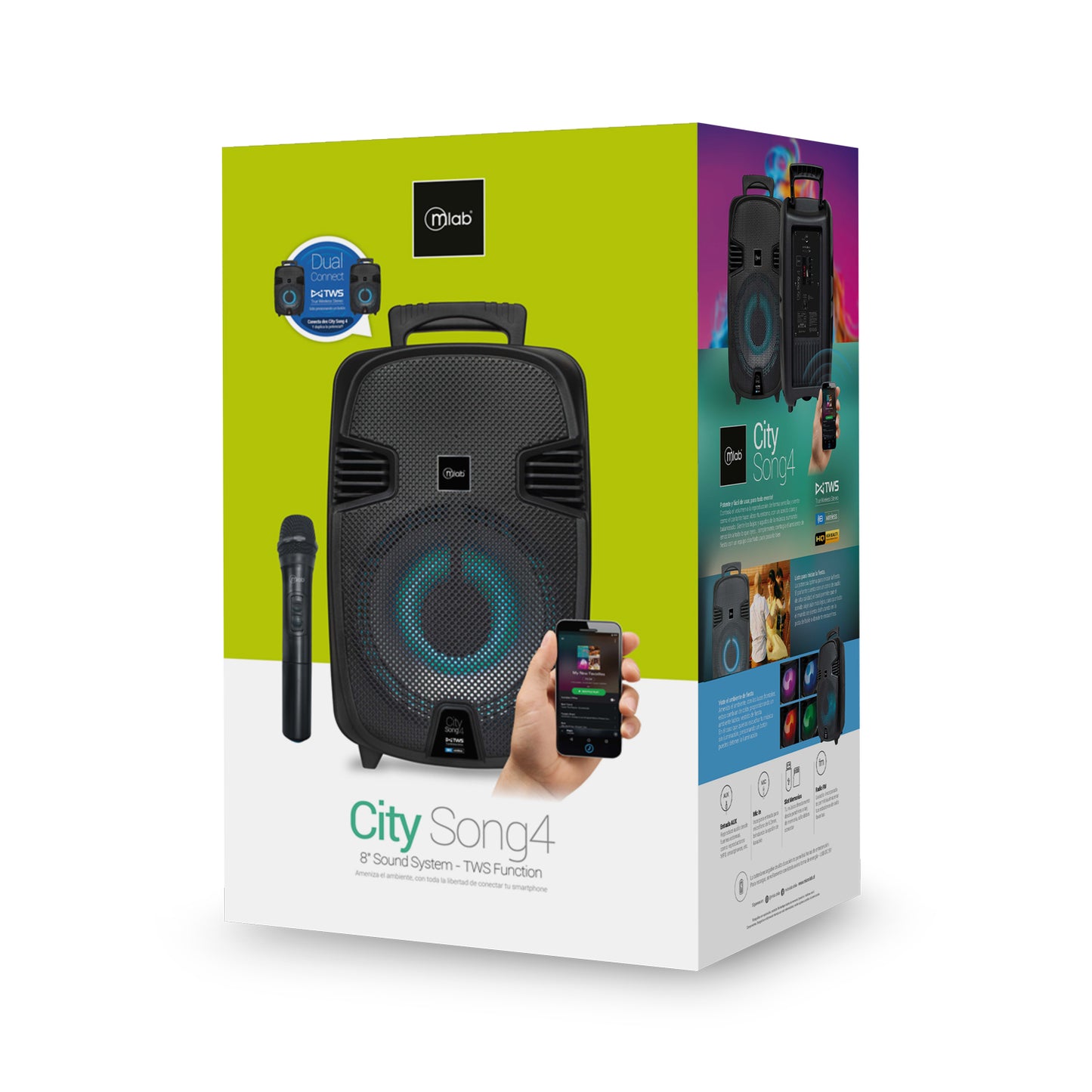 Parlante Bluetooth Karaoke Microlab City Song 4 8901 Inalambrico – imagen 4